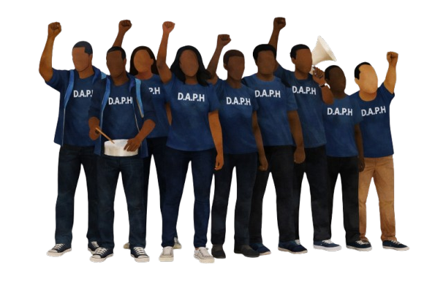 DAPH community members marching together